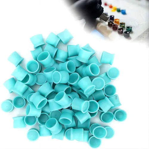 Miniatura 6 de Paquete de 300 vasos desechables de silicona para tatuajes, suministros de grado profesional para cejas, delineadores de ojos, pigmentos de labios