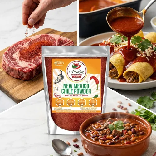 Miniatura 7 de Chili en polvo de Nuevo México (4 onzas), natural y de alta calidad. Ideal para guisos, sopas, masajes de carne, salsa, enchiladas y más. Calor