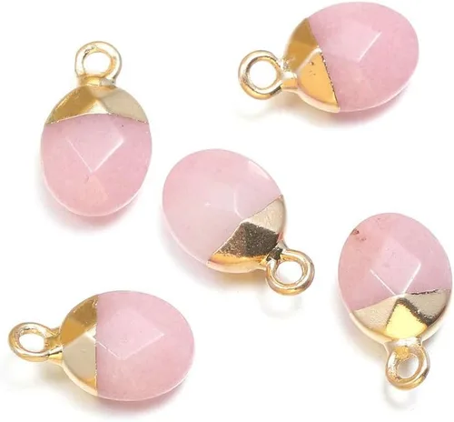 Miniatura 6 de 10 dijes de piedra semipreciosa natural, de 0.315 x 0.512 in para hacer joyas, jade turquesa, ágata de cristal de cuarzo, pulsera, collar, hallazgos