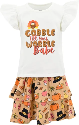 Miniatura 35 de Unique Baby Girls 2pc Skirt Set Outfit Long Sleeve Top with Skirt