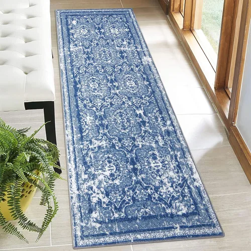Vaukki - Alfombra de pasillo, suave y peluda, alfombra antideslizante lavable, para lavandería, cocina, granja, baño, entrada y dormitorio (2 x 6