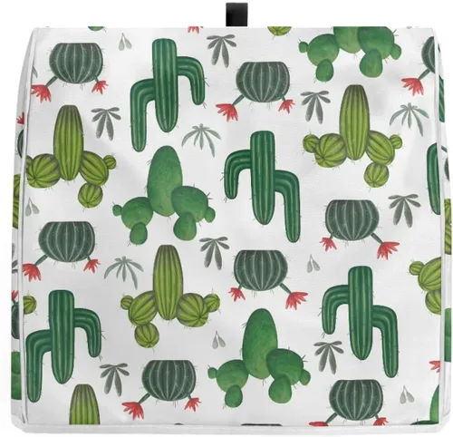 Miniatura 3 de doginthehole Cubierta para mezclador de pie con estampado de cactus, cubierta antipolvo de tela de poliéster con bolsillo, cubierta