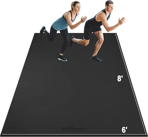 innhom Alfombrilla de ejercicio grande de 6 x 4 pies/7 x 5 pies/8 x 6 pies/9 x 6 pies/10 x 6 pies, tapete de entrenamiento para gimnasio en casa,