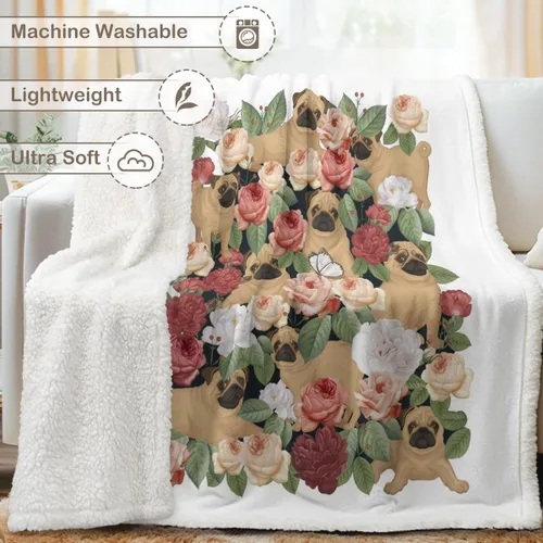Miniatura 30 de Autumn Teddy Dog Patchwork Sherpa Blanket Fall Cozy Throw Blanket Cute Puppy Quilt Style Warm Soft Blanket for Couch Sofa Bedroom Decor 50x60 Inches
