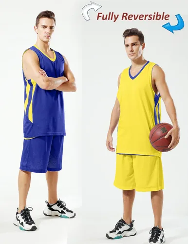 Miniatura 3 de Liberty Imports Camiseta de baloncesto atlética de malla reversible para hombre, individual para equipo Scrimmage