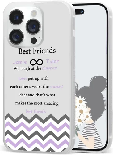 Miniatura 22 de Fundas de teléfono con nombre personalizado para mejores amigos iPhone 11 12 13 14 Pro Max Plus Mini X Xs Xr, Samsung Note 7 8 9 10 20 S21 S22 S23