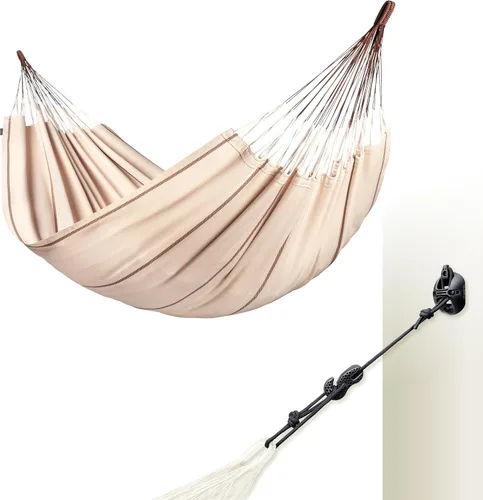Miniatura 16 de LA SIESTA Modesta Hamaca de algodón orgánico, interior/exterior, dormitorio a patio trasero, hamaca de tela extragrande para 2, máximo 440 libras