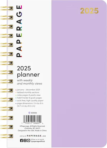Miniatura 16 de PAPERAGE Agenda semanal y mensual 2026, 12 meses (enero de 2026 a diciembre de 2026), 5.6 x 8 pulgadas, agenda 2026 de tapa dura con hojas semanales