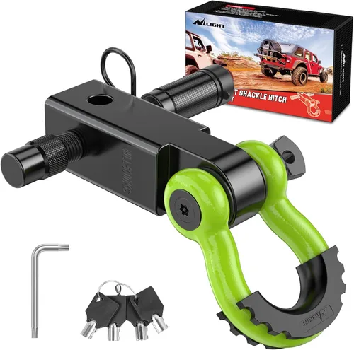 Miniatura 19 de Nilight Receptor de enganche de grillete de 2 pulgadas, 45000 libras, resistencia a la rotura, grillete de anillo en D de 3/4 pulgadas con pasador