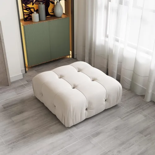 Miniatura 16 de Sofá modular seccional, sofá de terciopelo, asiento medio, beige