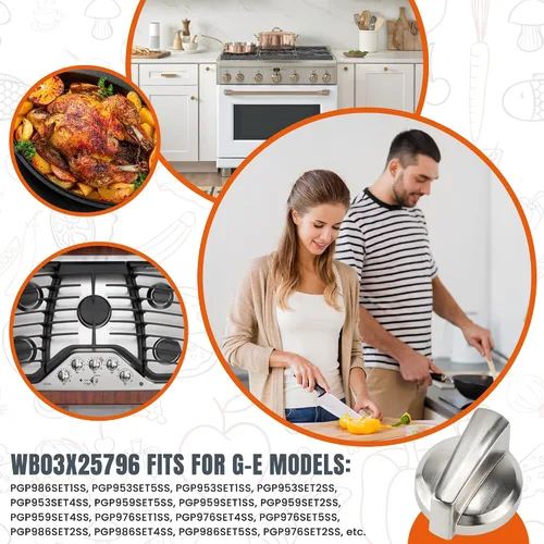Miniatura 7 de AMI PARTS WB03X25796 Pomo de cocina de gas para perfiles G-E/reemplazo de perillas de estufa de gas, reemplaza WB03T10326 AP5986232 PS11721433
