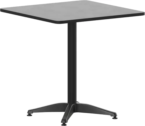 Miniatura 6 de Flash Furniture - Mesa cuadrada de aluminio de 27.5 pulgadas de grado comercial Mellie para interiores y exteriores con base