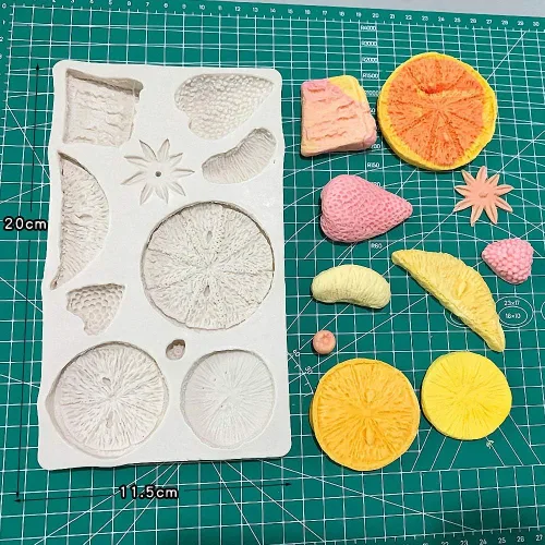 Miniatura 5 de Molde de fondant de silicona para frutas de tamaño completo, fresa, limón, kiwi, fruta, mandarina, arándano, frambuesa, durian, silicona, chocolate