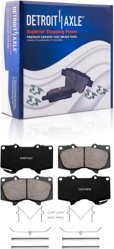 Miniatura 5 de Detroit Axle - Kit de freno delantero para Toyota Tundra 2000-2006, rotores de freno Sequoia 2001-2007 y pastillas de freno de cerámica 2002 2003