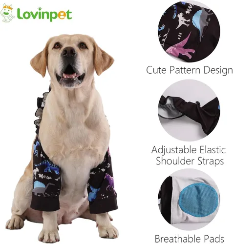 Miniatura 2 de LovinPet Mangas delanteras para perros medianos y grandes, protección de codo elástica en 4 direcciones, recuperación antilamos, prevención de calor