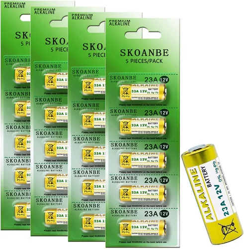 SKOANBE Paquete de 20 baterías alcalinas remotas 23A A23 L1028F 23AE 12 voltios MN21 para ventilador de techo