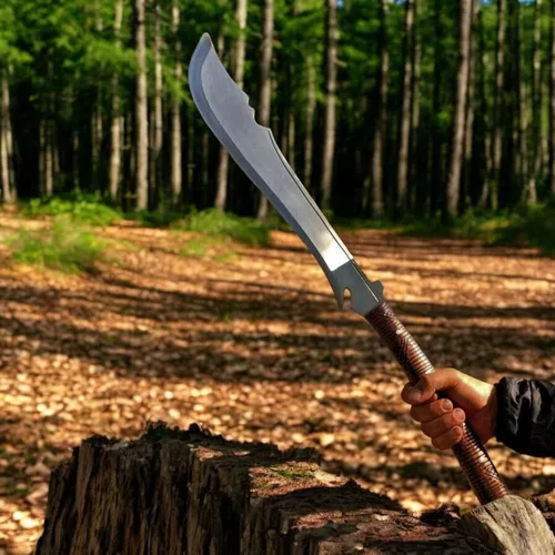 Miniatura 2 de 25 "acero D2 caza Bowie Machete cuchillo Full Tang HRC-56-58 Razor Sharp Serration con espuma