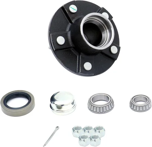 Miniatura 9 de Kit de cubo de remolque, 5 pernos en círculo de 4-1/2 pulgadas, para eje de 2,200 libras, incluye rodamientos de diámetro interior de 1-1/16