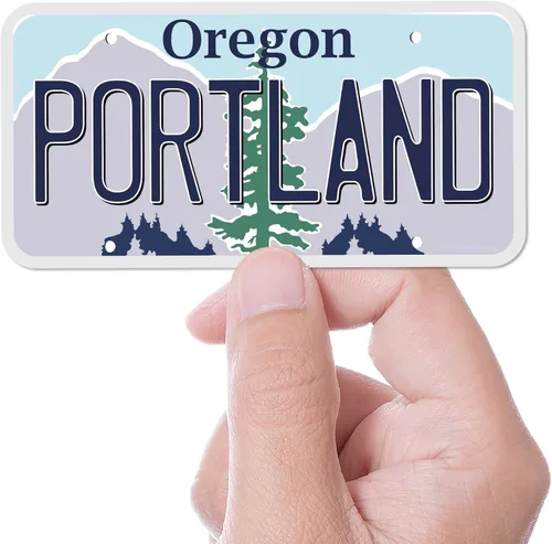 Oregon - Calcomanías para placa de matrícula, elige tu o ciudad, calcomanía para parachoques del noroeste del Pacífico para Hydroflask (Portland)