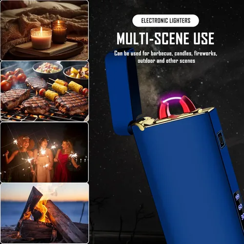 Miniatura 7 de SKRFIRE Encendedor USB resistente al viento – Arco eléctrico de alta potencia, encendedor de plasma recargable con linterna multimodo y pantalla