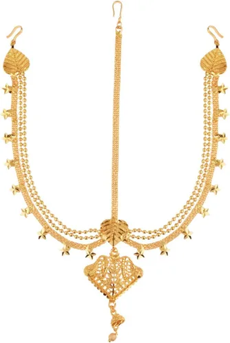Efulgenz Indian Bollywood Vintage Mange Tikka Crystal Kundan Head Chain Bridal Wedding Jewelry Hair Accessories