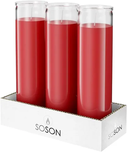 Miniatura 27 de Simply Soson - Velas de pilar blancas de 2x8 pulgadas de 7 días en vidrio, juego de 3, hasta 90 horas de tiempo de quemado, sin fragancia, velas