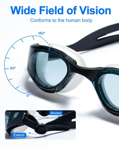 Miniatura 5 de Gafas de natación, visión súper clara, gafas de natación para adultos, adecuadas para todo tipo de programas de natación Negro Blanco