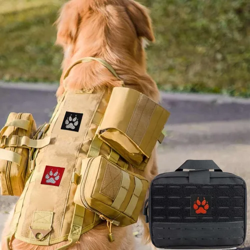 Miniatura 4 de Parche táctico militar de la moral de la pata del perro K9 reflectante naranja para la mochila ropa chaleco