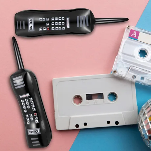 Miniatura 7 de Chivao 4 piezas inflables para teléfono de los años 80 y 90, decoraciones de fiesta retro inflables para teléfonos celulares celulares falsos