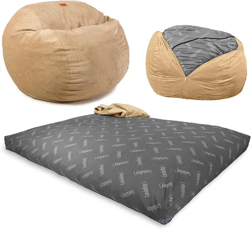 Miniatura 11 de CordaRoy's Puf de Chenilla - Silla Puf Convertible - Funda de Tela de Chenilla Lavable a Máquina - para Sótano, Sala de Estar, Sala de Juegos, Carbón