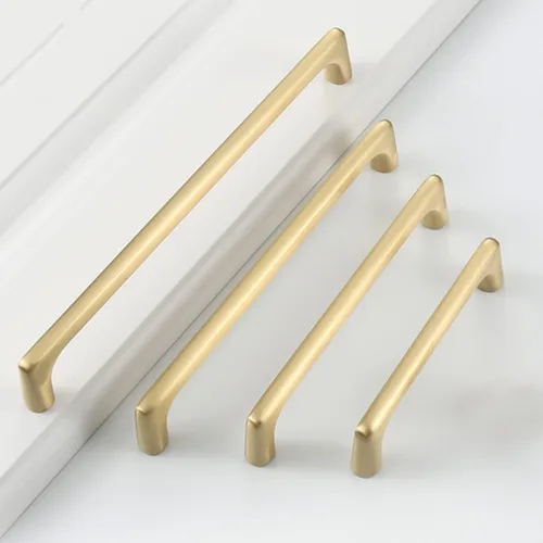 Miniatura 8 de Paquete de 4 tiradores dorados para cajones de gabinete, manijas doradas cepilladas para cajones de tocador, accesorios de gabinete de baño
