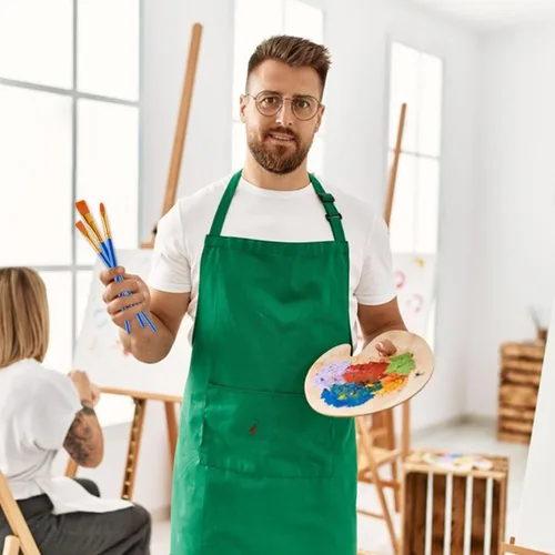 Miniatura 6 de Juego de 20 pinceles de pintura para aceite acrílico, acuarela, planos y redondos, para pintura lavable, pintura artística, pinceles pequeños a