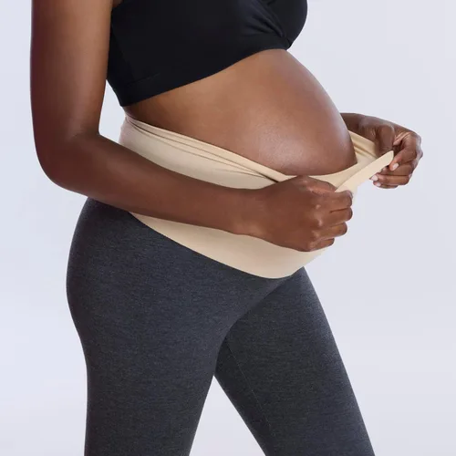 Miniatura 35 de Motherhood Maternity Leggings esenciales elásticos de longitud completa para mujer, ajuste secreto sobre el vientre