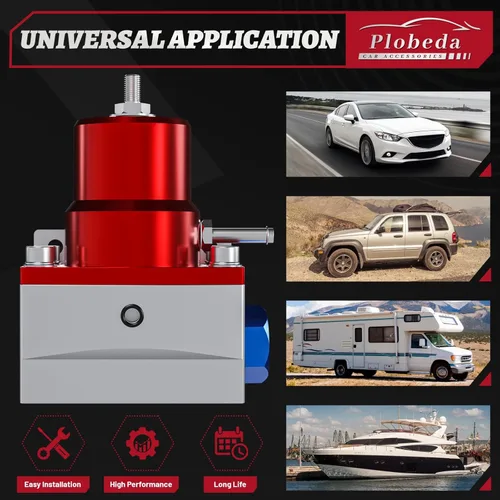 Miniatura 7 de Kit regulador de presión de combustible EFI con retorno de derivación 0-100 psi, medidor de presión, conectores de manguera de línea de combustible
