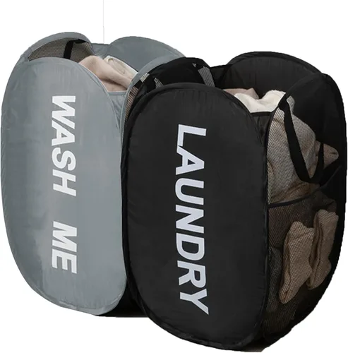 Miniatura 16 de Cesta plegable para ropa sucia, cesta plegable para ropa sucia, para dormitorio universitario, viajes, crucero, hotel, color negro