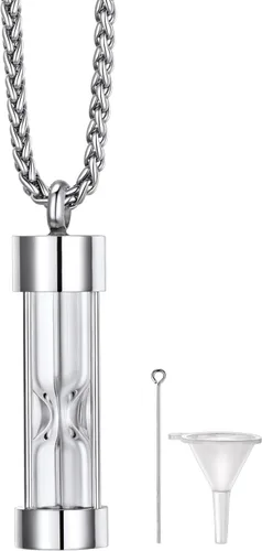 Miniatura 36 de Richsteel Collares de urna para cenizas para mujeres y hombres, collar con colgante de cremación para cenizas, joyería conmemorativa de acero