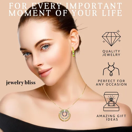 Miniatura 9 de Jewelry Bliss Cadena de oro blanco de 10 quilates y colgante ovalado con aguamarina azul auténtica y diamante piedra natal de marzo para mujer
