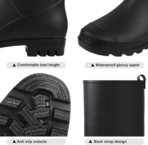 Miniatura 6 de Asgard Botas de lluvia altas impermeables hasta la rodilla para mujer - Becerro delgado