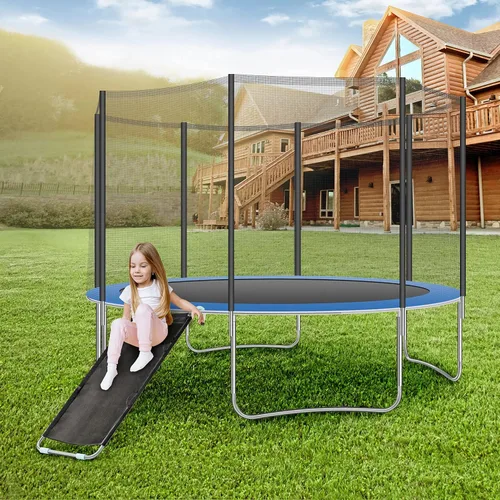 Escalera deslizante para cama elástica de 22 pulgadas de ancho, accesorios universales para cama elástica con tela fuerte resistente a desgarros,