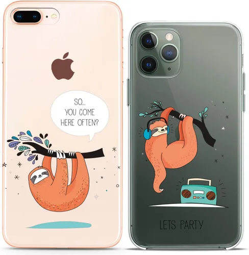 Miniatura 18 de Fundas a juego para parejas compatibles con iPhone 16 15 14 13 12 11 Pro Max Mini Xs X 6s 8 Plus 7+ Xr 10 SE 5 Cookie Coffee Gift Best Friend Kawaii