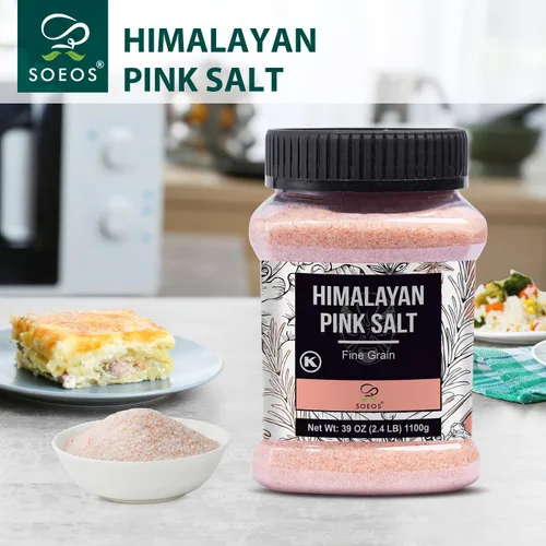 Miniatura 4 de Soeos Sal rosa del Himalaya, grano fino, 39 onzas (2.4 libras), sal del Himalaya sin OMG, sal kosher, sal rosa del mar del Himalaya