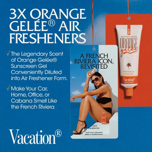 Miniatura 2 de Vacation Ambientador para automóvil, paquete de 3, ambientador colgante para automóvil, hogar y oficina, aroma a naranja Gelée French Riviera