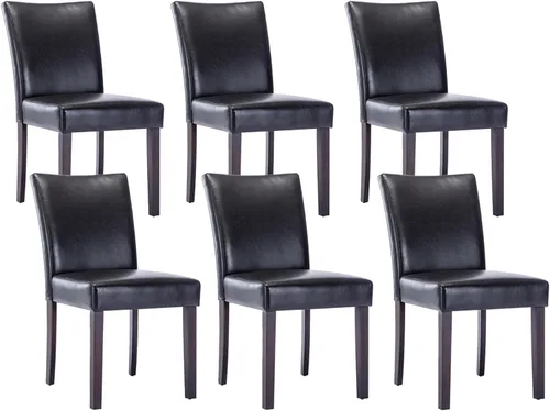 Miniatura 14 de Watson & Whitely Juego de 6 Sillas de Comedor Tapizadas, Sillas de Comedor de Tela sin Brazos con Patas de Madera Maciza y Respaldo para Cocina