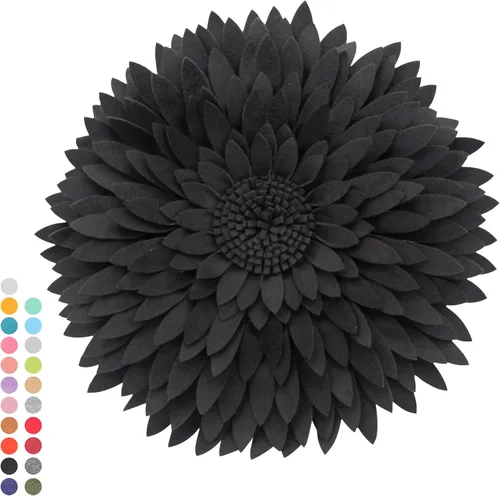 Miniatura 27 de Almohada decorativa 3D de flores de margarita, manta de girasol de 14.5 x 13 pulgadas, decoración redonda para el hogar para sofá y cama