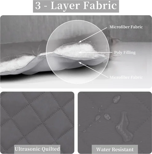 Miniatura 5 de Easy-Going Juego de edredón reversible tamaño twin con 1 edredón y 1 funda decorativa, cubierta suave de edredón para cama, colcha de microfibra
