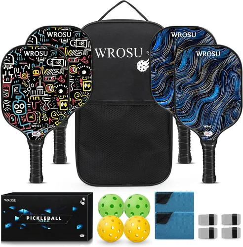 Miniatura 12 de Carbon Fiber Pickleball Paddles Set of 4 or 2 Rackets,USAPA Approved Pickleballs Equipment with Balls,Bag,Accessories,Carbon Fiber T300 Lightweight