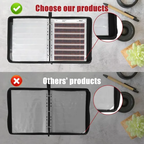 Miniatura 4 de eTone Caja de almacenamiento de película negativa sin ácidos, bolsa de película de archivo, protector de álbum de 3 anillos de película negativa