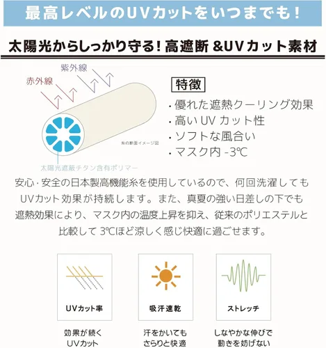 Miniatura 4 de YAKeNU UV CUT MASK Máscara de protección solar UV para cara y cuello "Yake-nu Standard