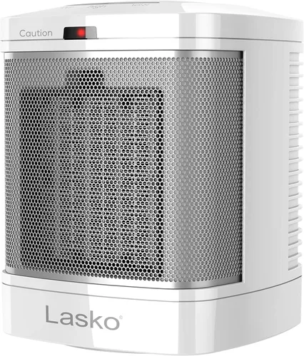 Lasko Calentador Eléctrico Portátil de Cerámica para Espacio con Enchufe ALCI para Uso en Baño, 2 Ajustes de Calor y Botón de Calor Simple, 8