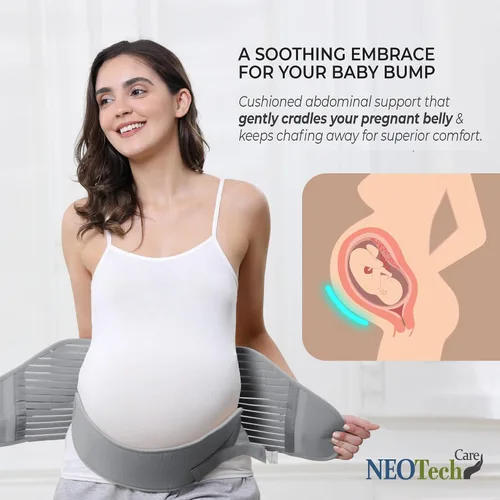 Miniatura 16 de NeoTech Care Cinturón de maternidad para embarazo, soporte para espalda, abdomen, cintura, pelvis (talla L, color marfil)